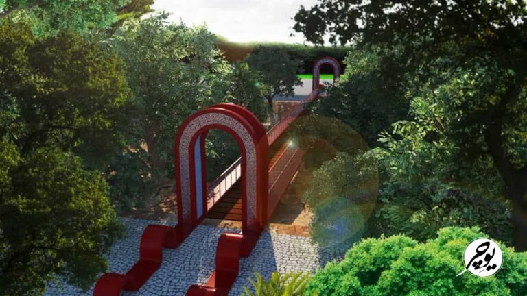 پل معلق زیبا کنار خرم آباد