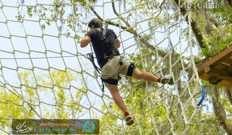 دیواره طناب شبکه ای پارک ماجراجویی